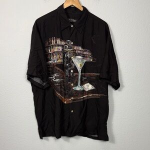 Vintage Tori Richard Martini Graphic Aloha Shirt